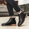 Fashion Brogue Casual Men's Boots Classic and Fashionable British Style Party Office Outdoor Autumn and Winter Quality Leather Shoes