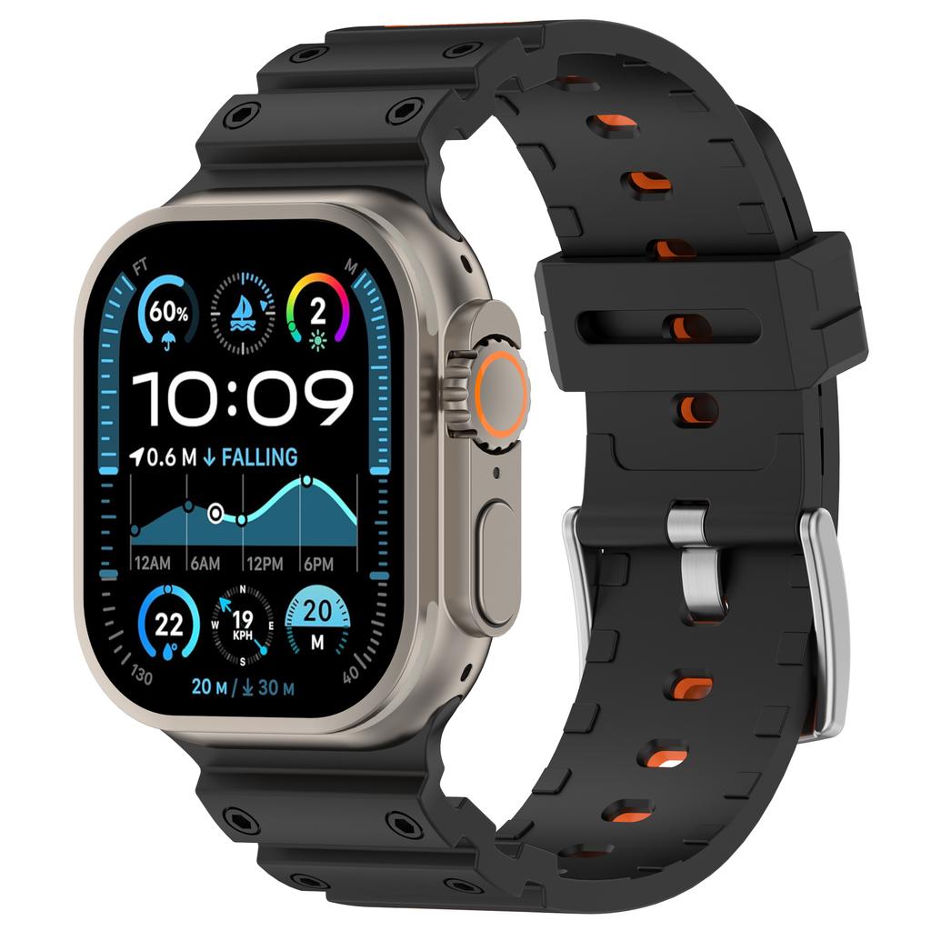 Silicone Band for Apple Watch Series 10 9 8 7 SE 6 5 4 3 2 1 42mm 41mm 40mm 38mm Dual Color Watch Strap