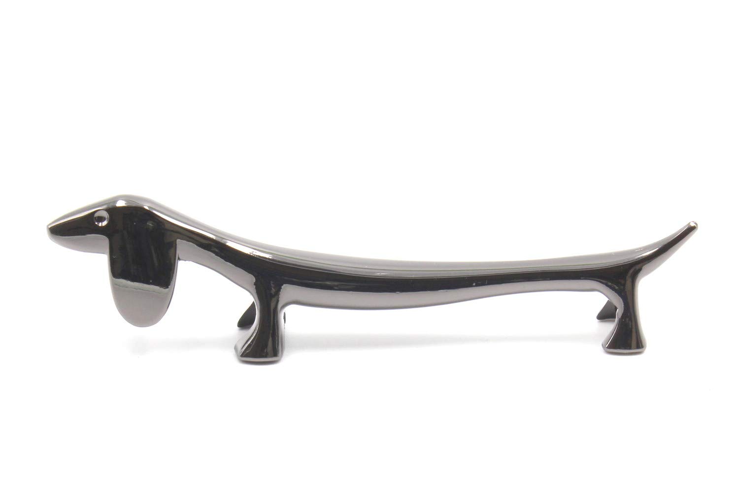 Smiti Animal Chrome Chopstick and Knife Set of 5 Rests, (Dachshund, Black)