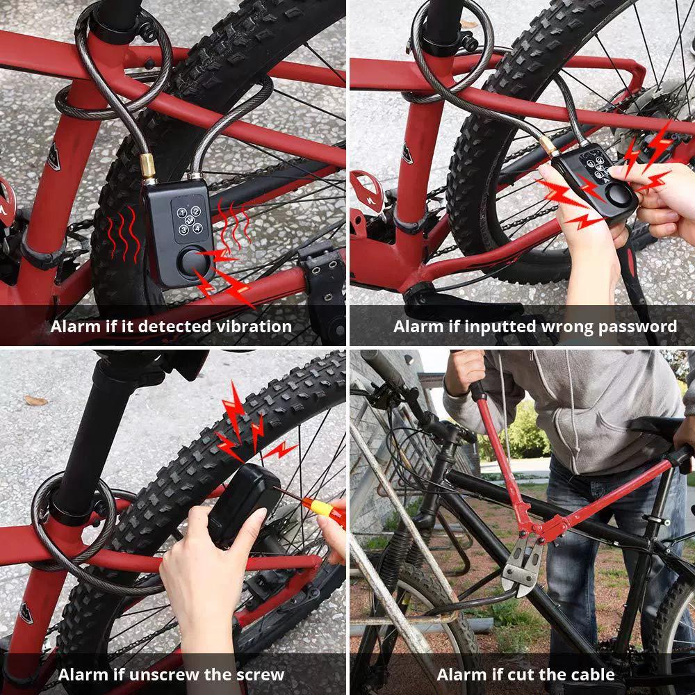 Y787 Keyless Combination Alarm Lock: Steel Wire, Anti-Disassembly, Rainproof, Anti-Theft, Electronic Lock for Bicycles and Motorcycles.