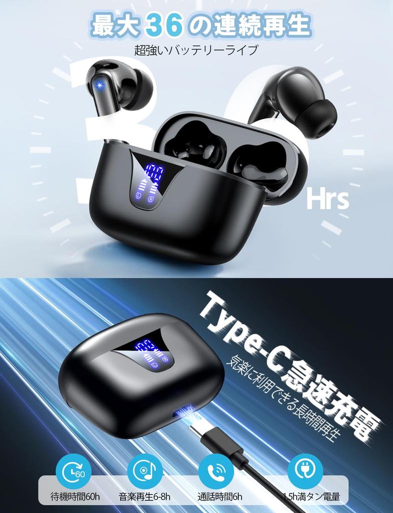 A1 Wireless Bluetooth Earbuds [2025 Industry Standard Redefining Model] with Auto Pairing, Touch Control, Type-C Charging, IPX7 Waterproof, LED