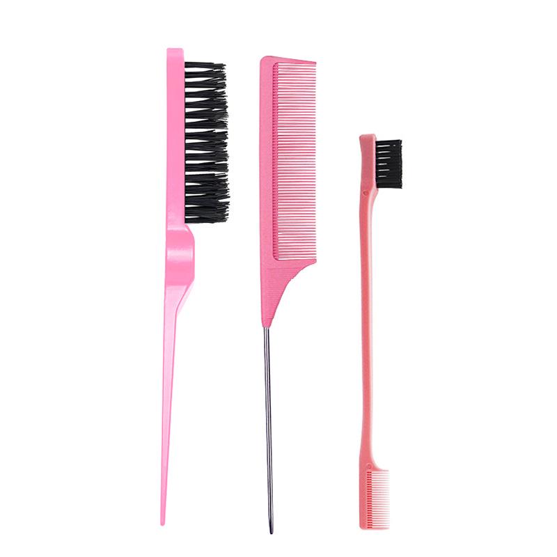 Cross-Border Hairdressing Comb and Brush Set: Rat-Tail, Teasing, Double-Ended, Styling, Toothbrush Eyebrow Brush for Makeup and Updos
