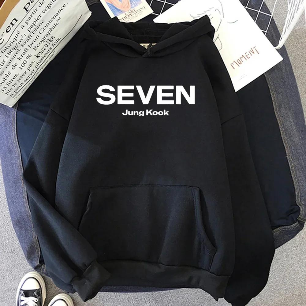 Letter Print JungKook Seven Hoodie Unisex/Unisex Harajuku Aesthetic Hoodies Unisex Autumn Winter Pullovers Sweatshirts Dropshipping