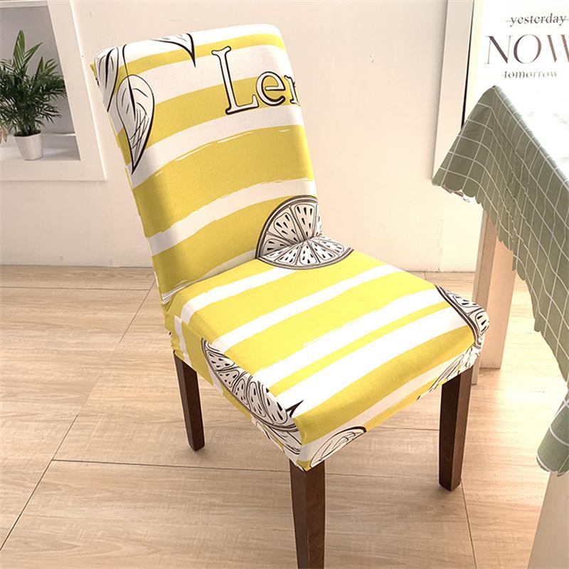 Simple Printed One Piece Elastic Chair Cover for Home Office Dinner Room  Dustproof Chair Seat Cover Home Chair Slipcover Case