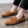 Mocassins Mode Transfrontaliers pour Hommes - Grande Taille Daim Frange à Enfiler