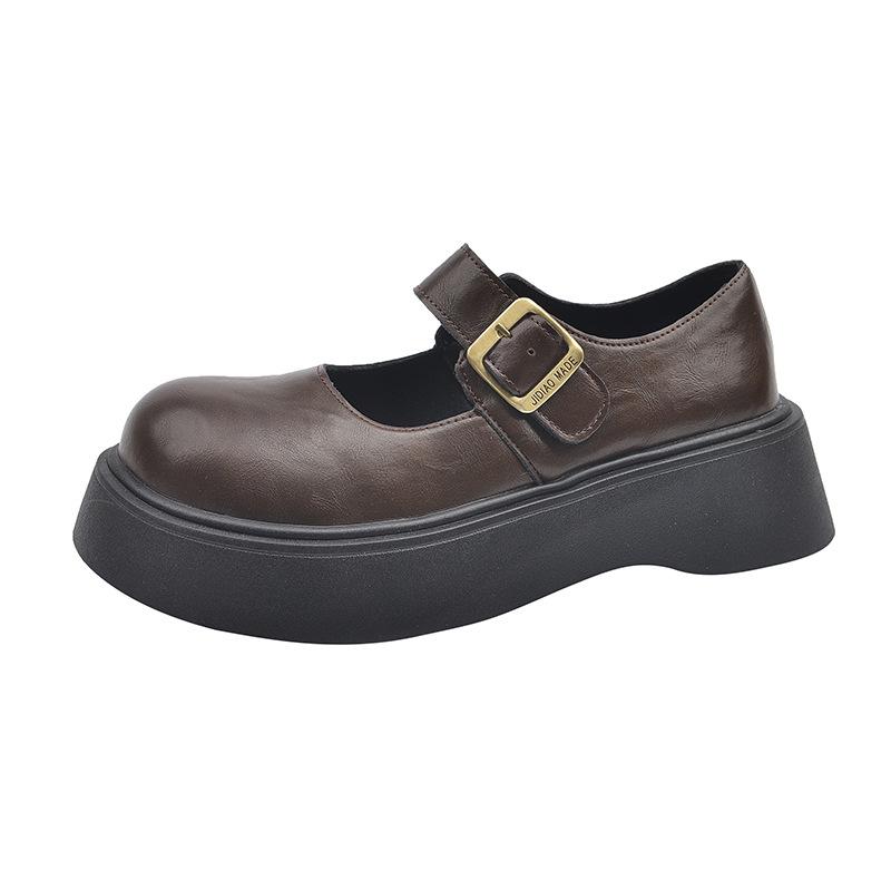 Fashion and lightweight platform small leather shoes for women to wear new single shoes, spring and autumn retro Mary Jane shoes