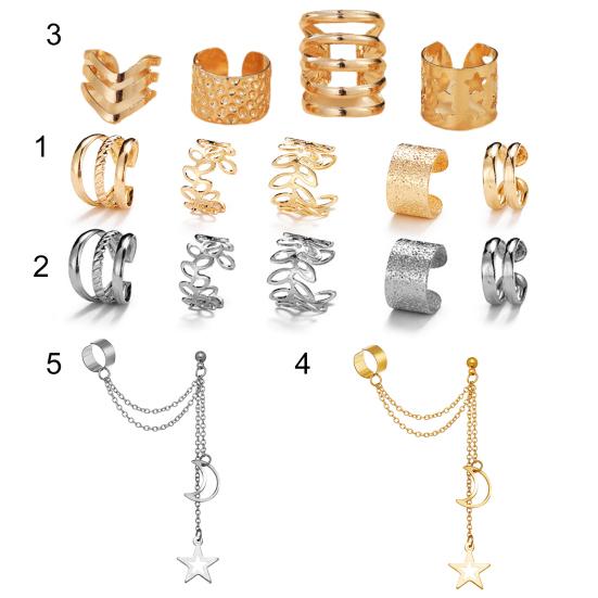 1 Set Hoop Earring Cool Round Hip-hop Style Non Ear Piercing Lady Ear Clip for Daily Wear