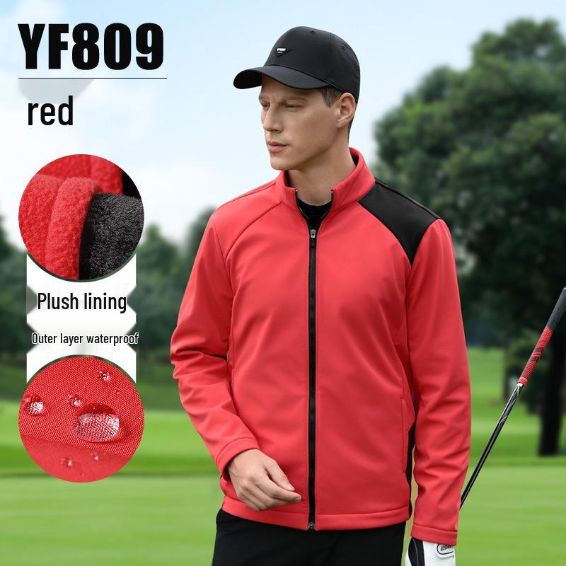 PGM Men s Windproof Golf Jacket - Fleece-Lined, Stand Collar for Autumn/Winter XL