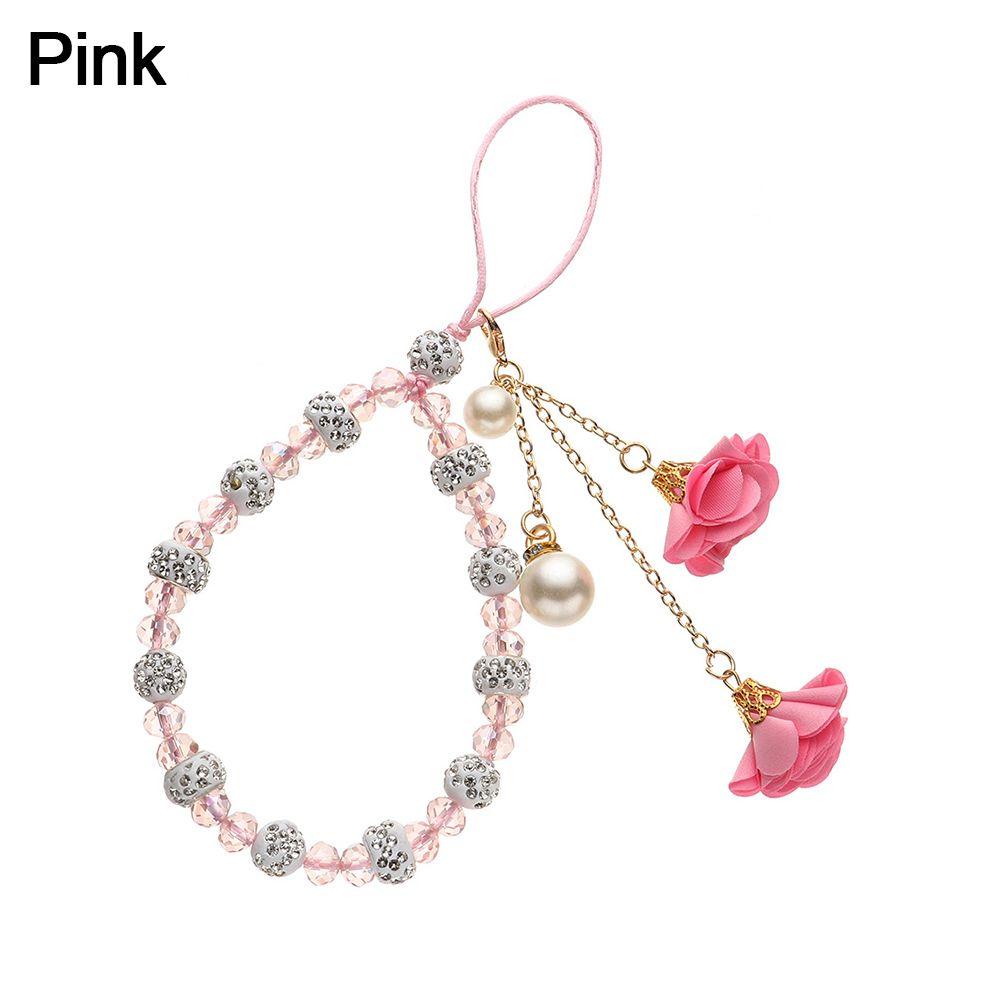 Phone Case Hanging Cord Mobile Phone Lanyard Keychain Wrist Rope Flower Pendant Anti-lost Lanyard