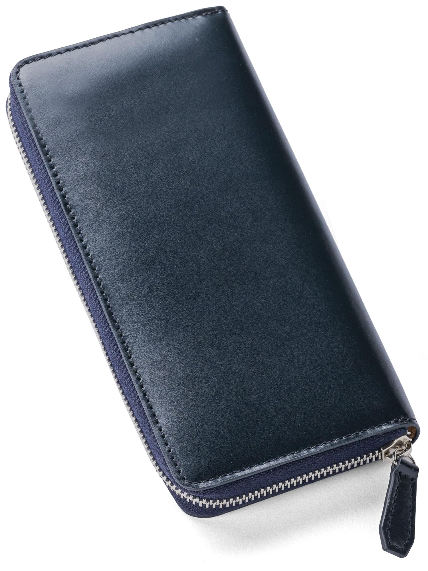 

Long Wallet Full Grain Leather Skimming Prevention YKK Genuine Leather Navy [Uneven] Men s Темно-синій