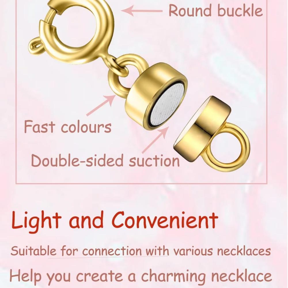 10Pcs/Set Magnetic Necklace Clasps and Closures Beads Chain Extender For Bracelet Safety Magnetic Locking Jewelry Making