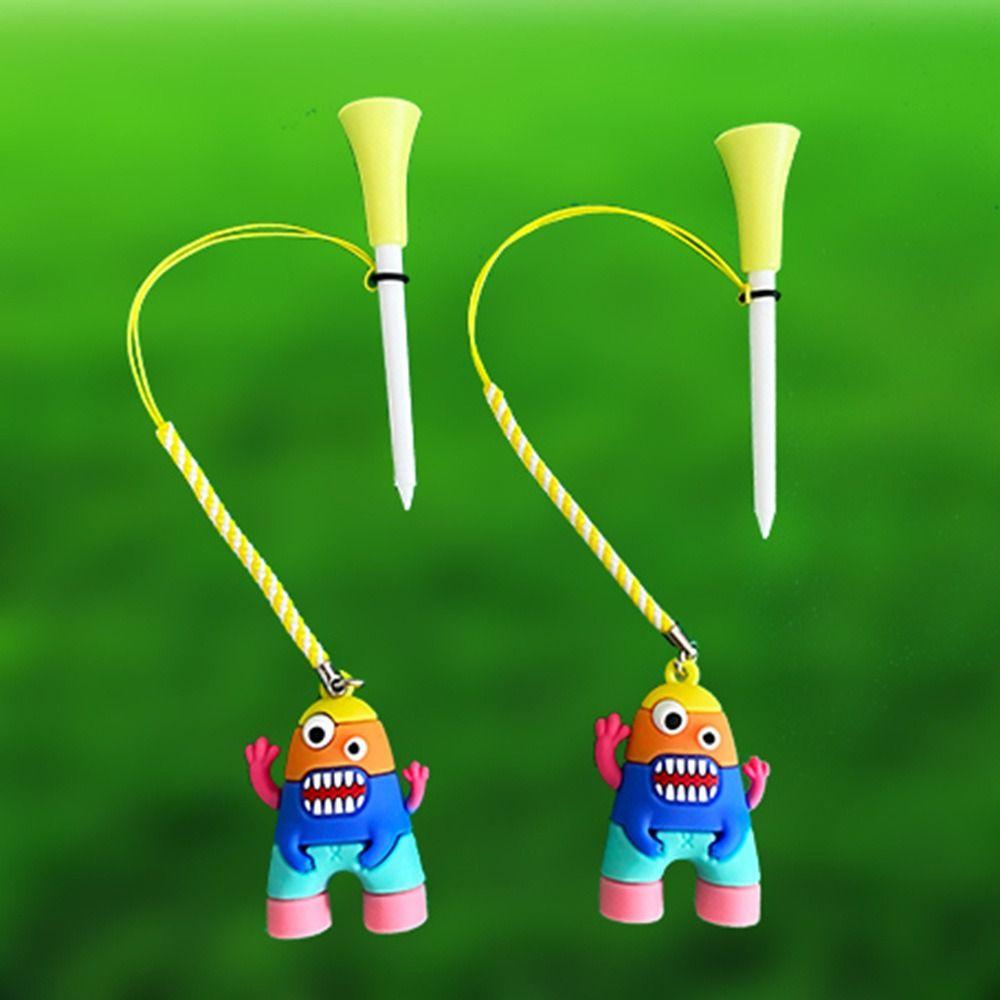 Cartoon Golf Ball Tees 8.3mm Golf Rubber Tees Golf Accessories   Insert Into Grass