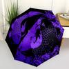 1pc Koi Fish Yin Yang Automatic Open/Close Umbrella with Windproof, Functional Design, 8-Rib Sturdy Canopy