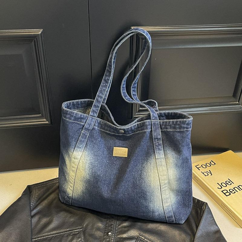 Retro Canvas Freizeit-Einkaufstasche mit großem Fassungsvermögen, einfache und leichte Pendler-Tragetasche