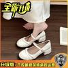 French Classic Versatile Pearl with Mary Jane Shoes Women's 2025 Summer New Fashion Versatile Thick Heel Single Shoes