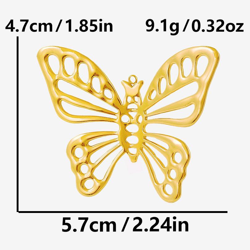 6pcs/Lot Silver/Gold Color Butterfly Animal Pendant Stainless Steel Charm For Jewelry Making Supplies Handmade Keychain Necklace