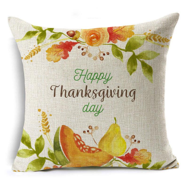 New Thanksgiving Pumpkin Linen Pillow Cover Festive Home Decoration Pillow Cushion Cover