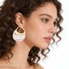 Elegant Faux Pearl Earrings Irregular Shape Bag Shape Eardrops Geometric Earrings Party Jewelry