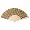 Ethnic Styles Vintage Colorful Checkered Pattern Folding Fan Wood Handheld Fan for Home and Office Decoration Ornament