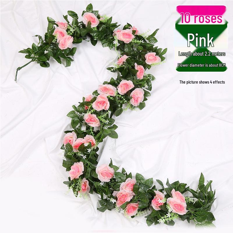 Artificial Rose Vine Decoration for Wedding Ceiling or Water Pipe Cover