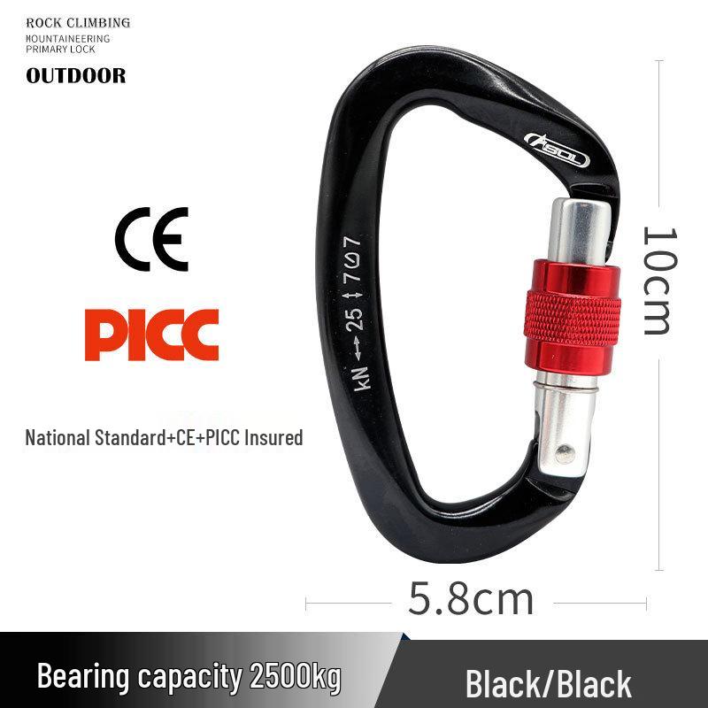 Carabiner Rappelling D-shaped Climbing Lock Outdoor Safety Hook Load-bearing Quickdraw Insurance Buckle