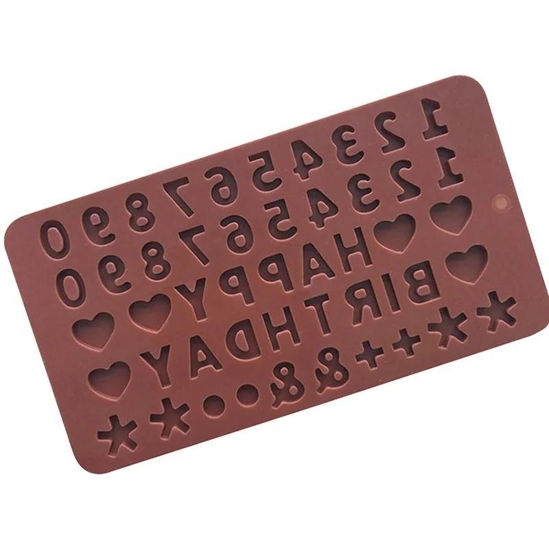 Beautiful Numbers 3D Silicone Mold with Stick Hole Cookware Dining Bar Non-Stick Cake Decorating Fondant Mold