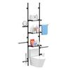 4-Tier Over The Toilet Storage Shelf, Adjustable Standing Bathroom Organizer, Heavy Duty Above Behind Toilet Laundry Space-Saving Shelving for Small