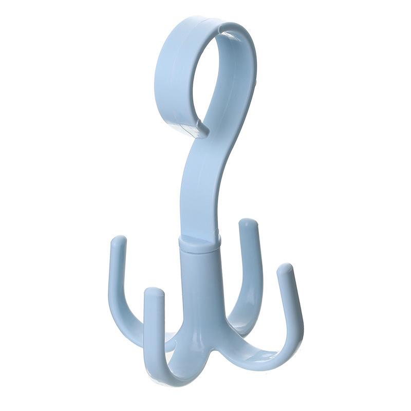 Four-claw Hook, Multi-functional and Rotatable, Scarf and Bag Storage Rack, Non-drilling Plastic Hook, Thickened Coat and Hat Hook