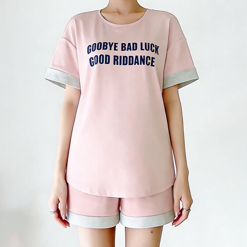 Stylish Maternity Two-Piece Summer Outfit: Trendy Loose T-shirt & Outerwear Set XXL