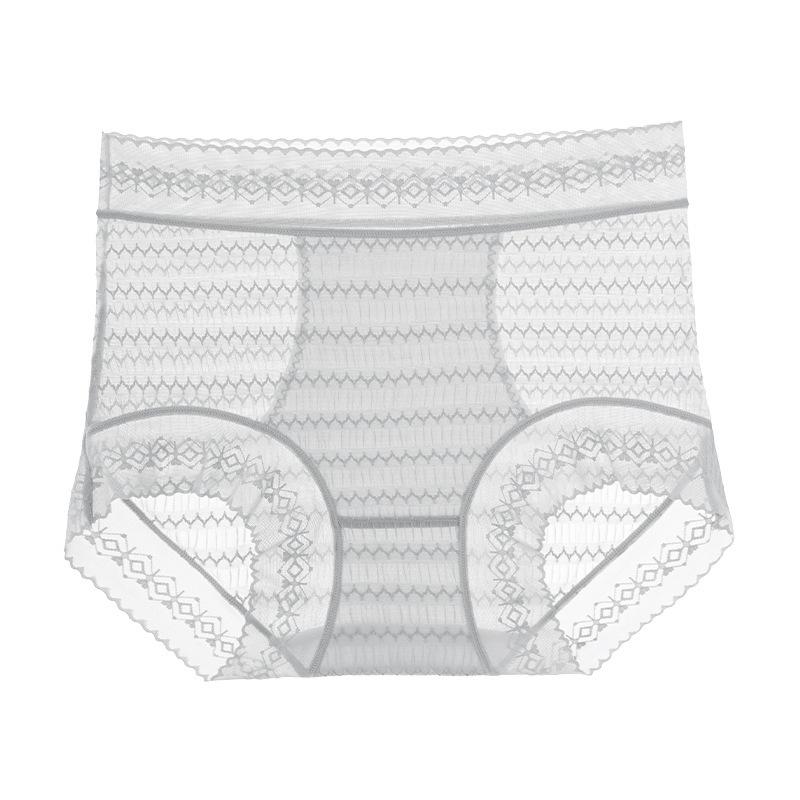 Large Size Female Spring and Summer Thin Lace Seamless Waist Antibacterial Extended Crotch Triangle Briefs