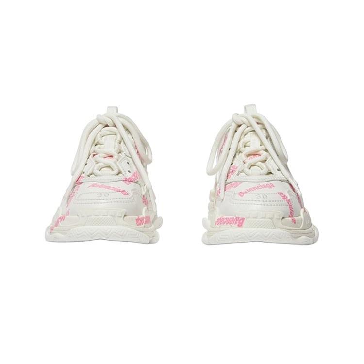 (PS) Balenciaga Triple S Logotype Sneaker 'White and Pink Technical Material' Kids' 654251W2FAB9050