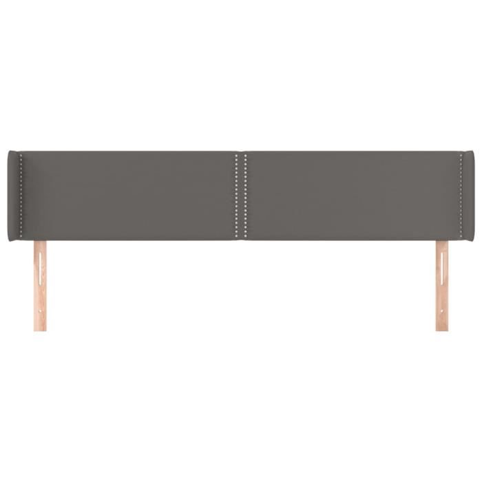 VidaXL Headboard with Ears Grey 203x16x78-88 Cm Faux Leather3118740