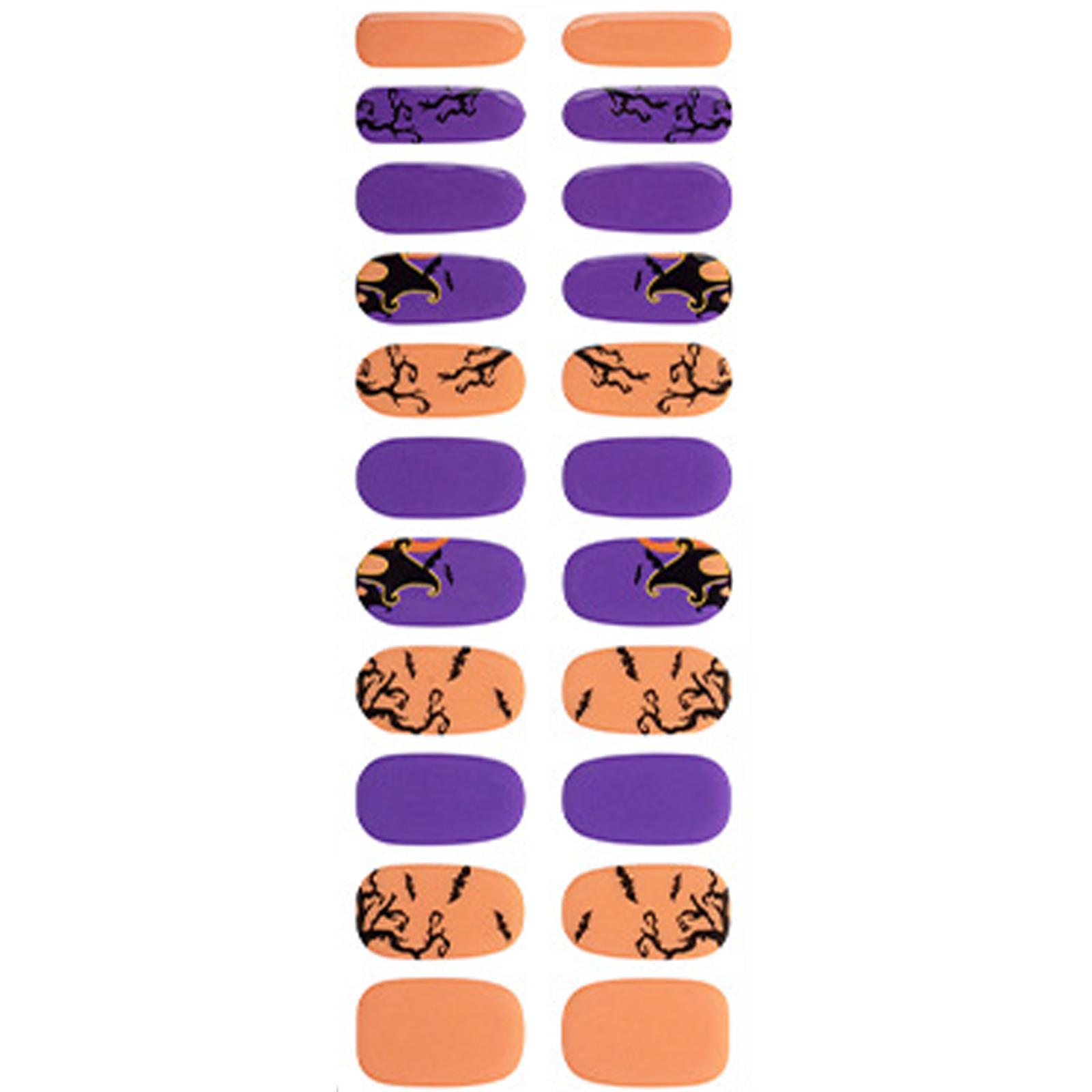 

Наклейки на ногти на Хэллоуин Полоски лака для ногтей Полуотвержденные гели Полоски для ногтей Наклейки для маникюра Полная обертка для ногтей для женщин 1