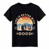 Trendy Dog Lover Retro Print Tee|Unisex Pet Parent & Outdoor Adventure Shirt