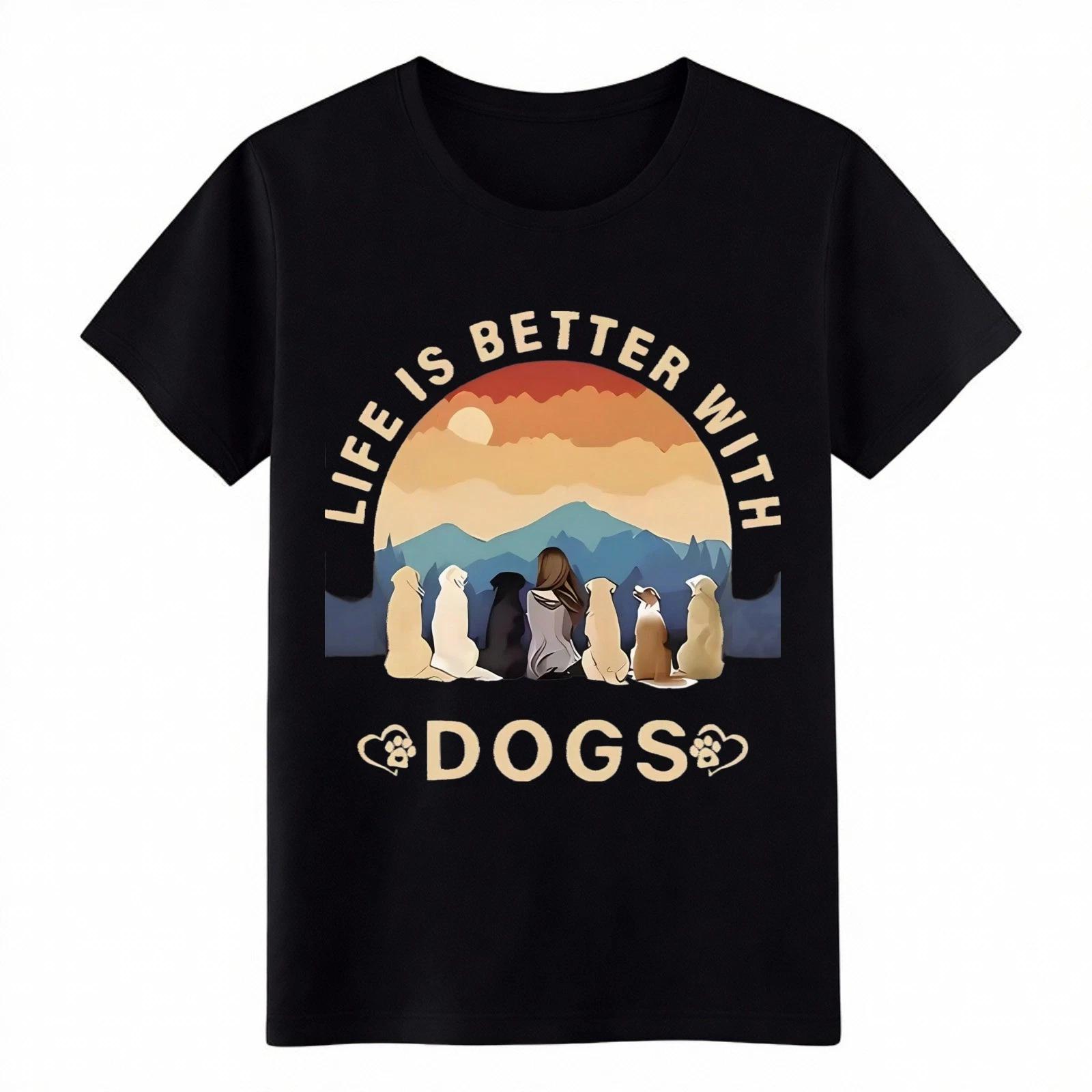 

Trendy Dog Lover Retro Print Tee|Unisex Pet Parent & Outdoor Adventure Shirt 4XL
