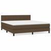 3140068 vidaXL Lit à sommier tapissier avec matelas Marron foncé 160x200 cm