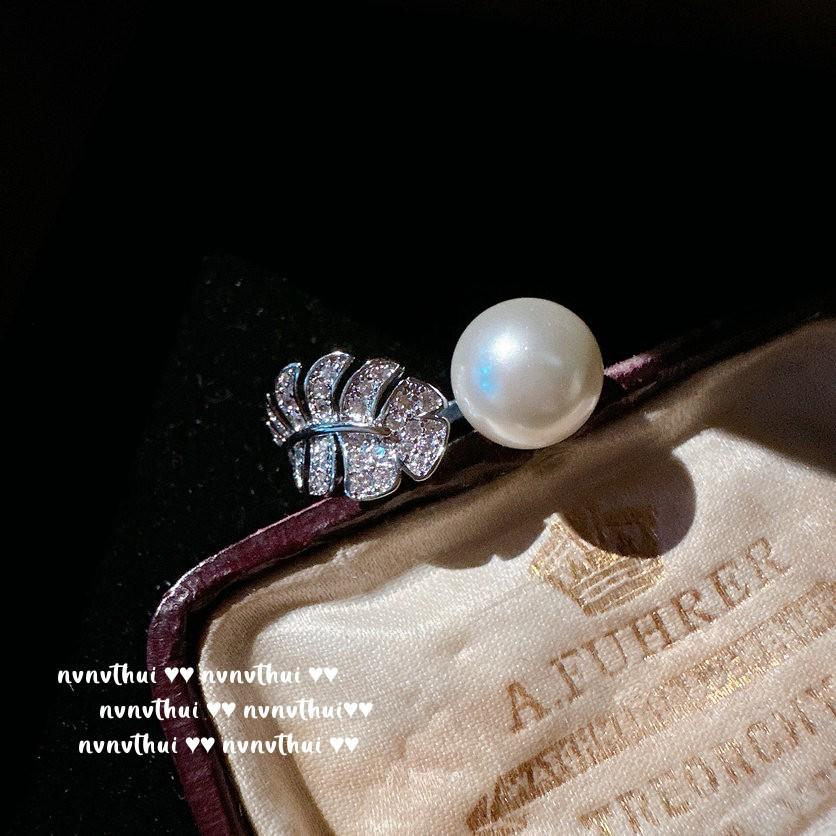 Mermaid Tears, Feather Gem Pearl Necklace, Tahiti, Lady Grey Bead Earrings, Feather Zircon Ring