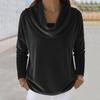 Women's Velvet Long Sleeve Solid Color Top - Autumn/Winter Collection