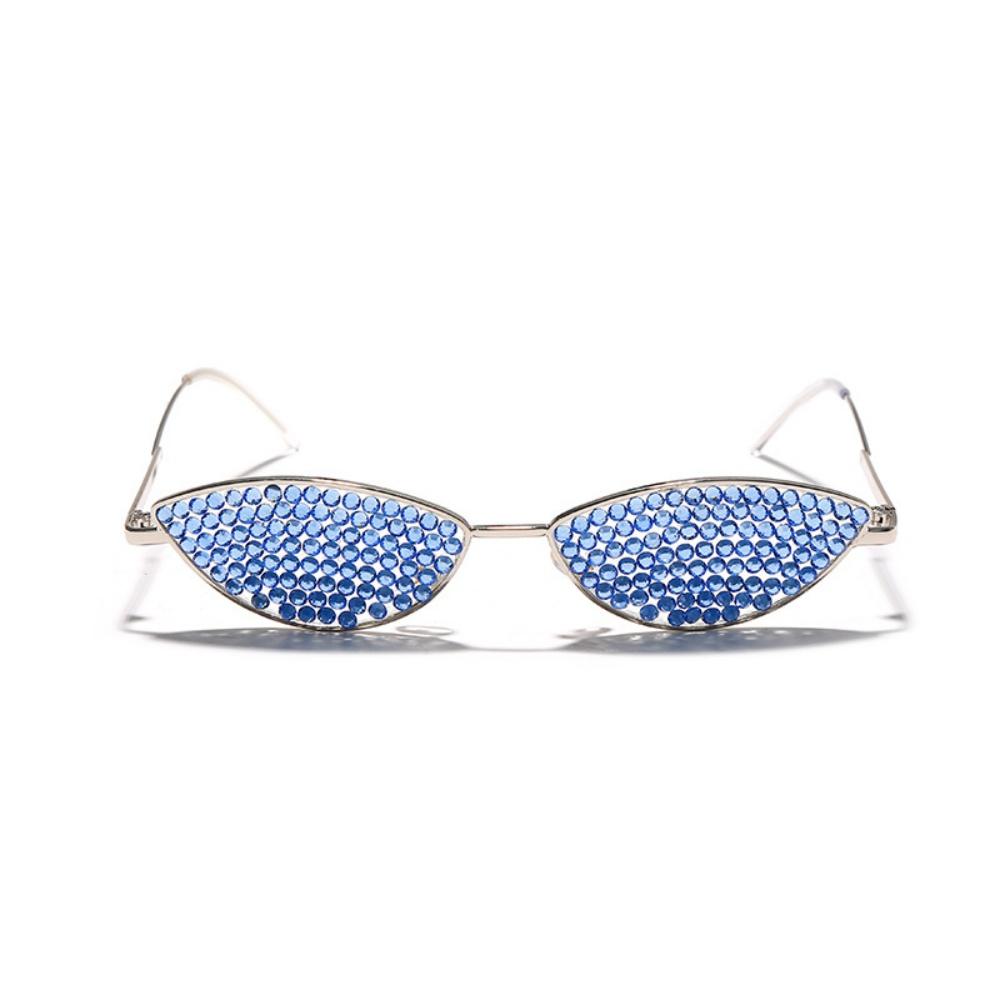 Designer man sunglasses Metal Diamond Cat Eye Decorative Trendy Small Frame Ocean Lens Fashionable Special Decoration Glasses