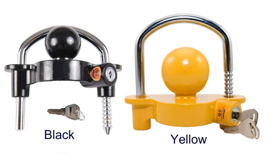 Heizi Anhängerkupplungsmitglied Anhängerkupplungsträger Jetski-Anhänger Diebstahlsichere abschließbare Anhängerkupplungsabdeckung mit Kupplungsschloss (Schwarz)