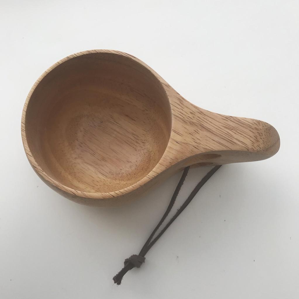 Tawatawa Kuksa Wooden Mug, Natural Wood, Approx. 8cm Diameter, Handmade Cup