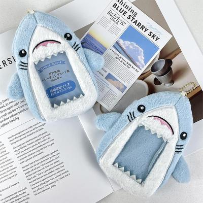 Cute Shark Plush Card Holder: Idol Photo Protector & Stuffed Toy Pendant