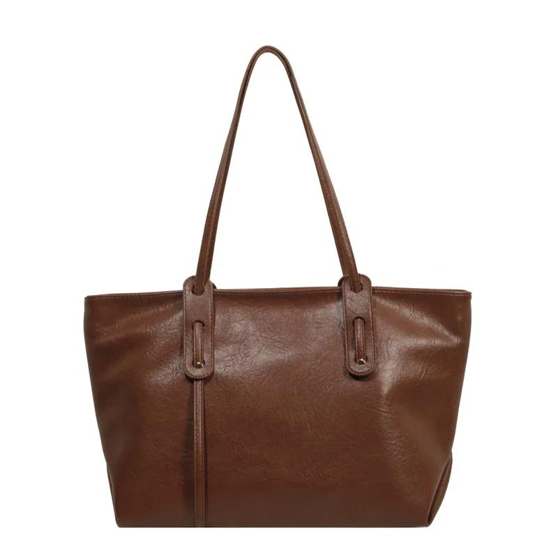 PU Einfarbig Hochwertige Damen-Einkaufstasche Hohe Schönheit Reißverschluss Vielseitige Mode-Umhängetasche Weiche Einfache Beliebte Handtasche