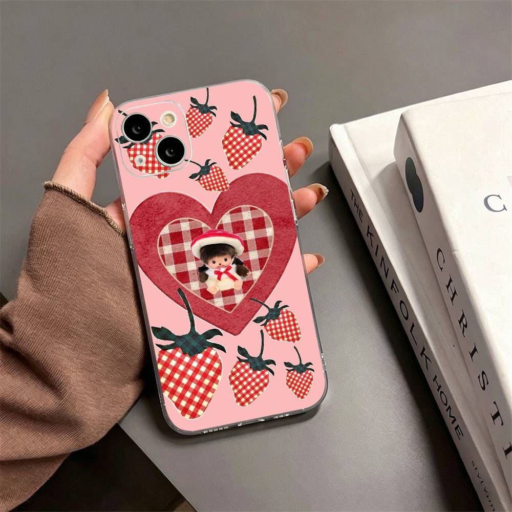 Cute M-monchhichis Phone Case For iPhone17,16,15,14,13,12,11 Plus,Pro Max Soft Transparent Cover iPhone12PRO
