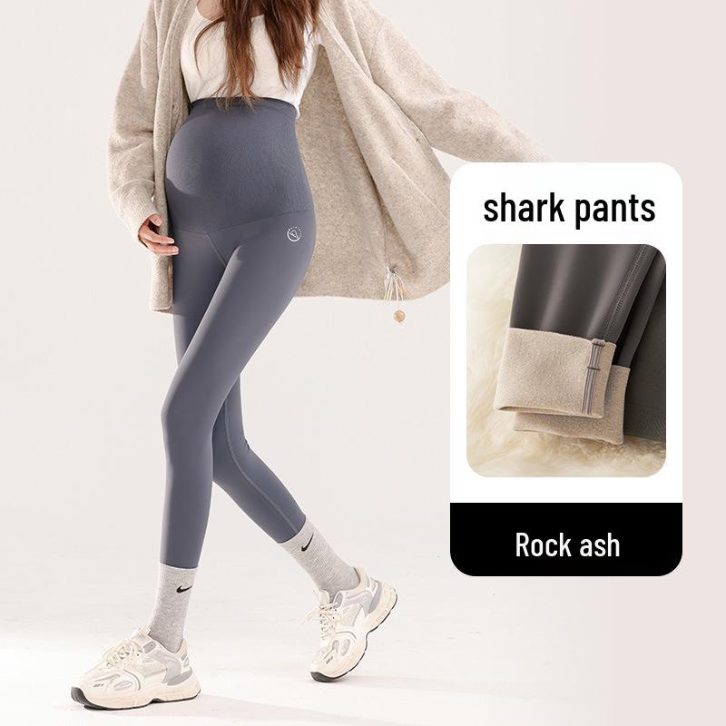 Maternity Sharkskin Yoga Leggings - Fleece-Lined for Spring & Autumn 2025