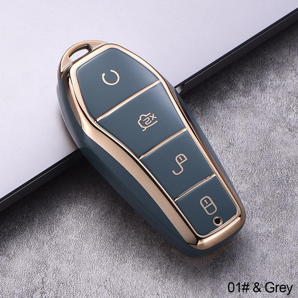 For BYD Qin Plusdmi Atto 3 Han EV Dolphin New Soft TPU Car Key Case 4 Buttons Remote Control Protect Cover Durable Accessories
