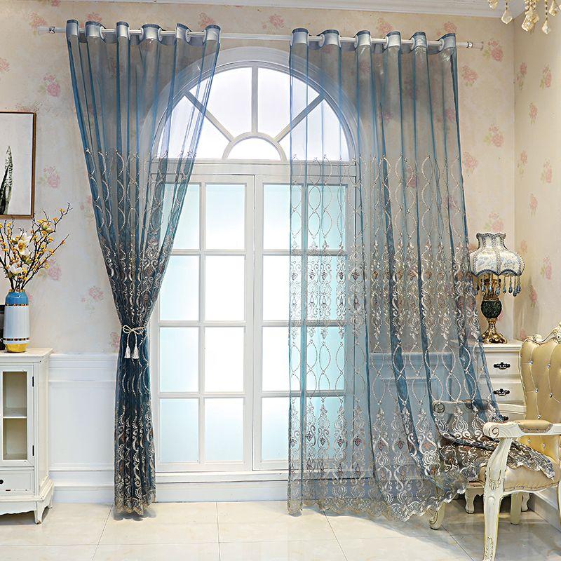 Scandinavian Embroidery Window Screen Bedroom Living Room Balcony Finished Translucent Window Screen Perforated Home Curtains