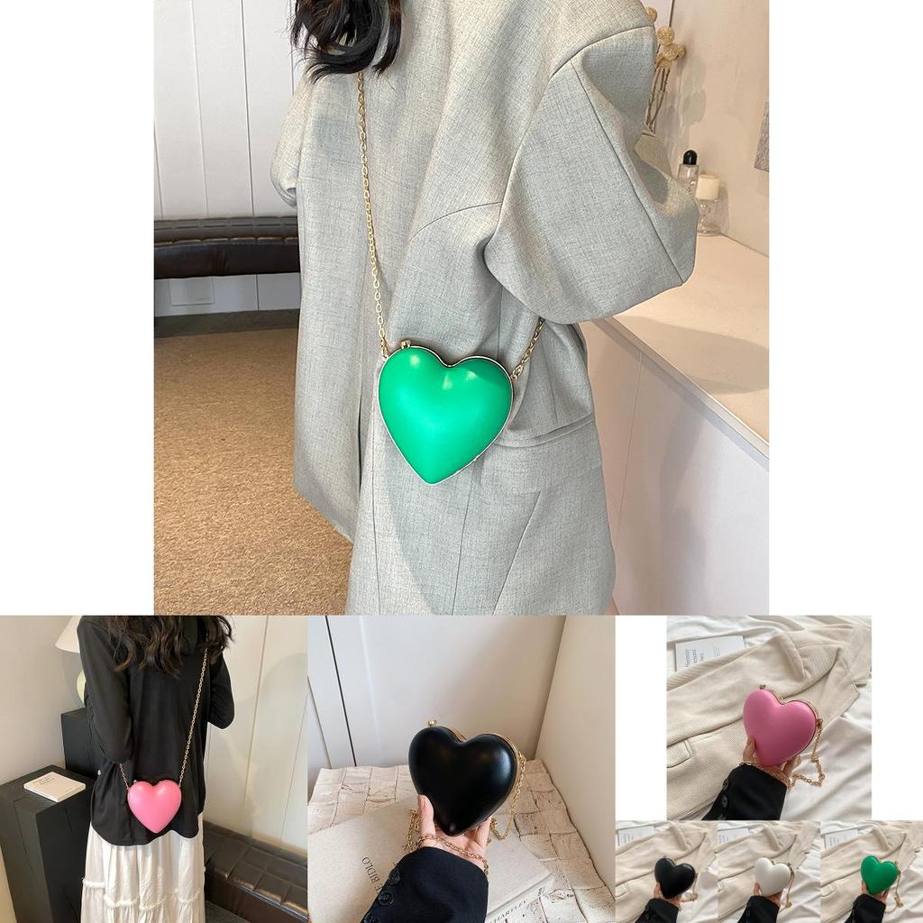 Chic Heart-shaped Crossbody Bag Trendy Street Style 2024 New Women's Fashion