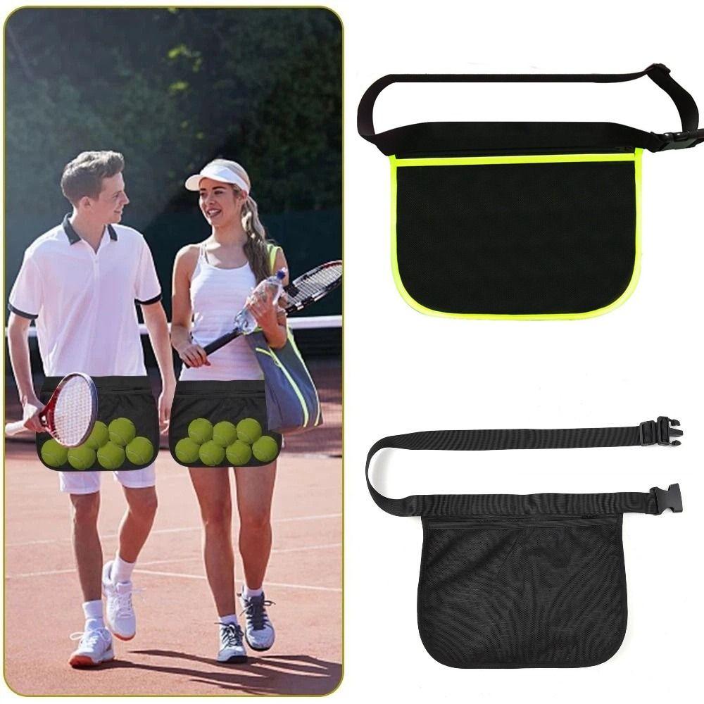 Adjustable Band Tennis Ball Holder Bag Mesh Material Mesh Ball Fanny Pack  Outdoor Activities