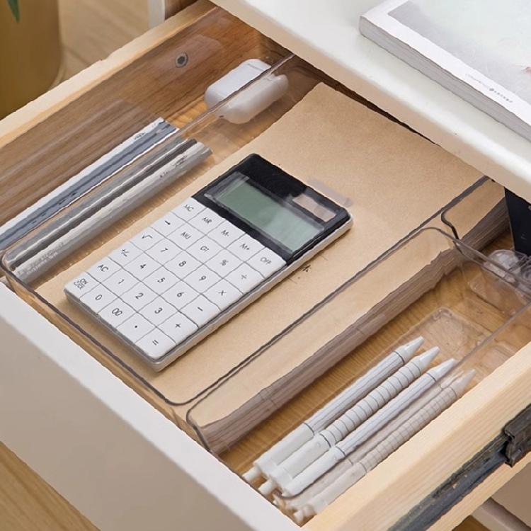 Clear Drawer Organiser Trays Set Desk Drawer Dividers Bathroom and Dresser Drawer Storage Bins Set For Kitchen Office
